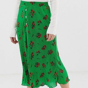 ASOS floral pleated midi skirt